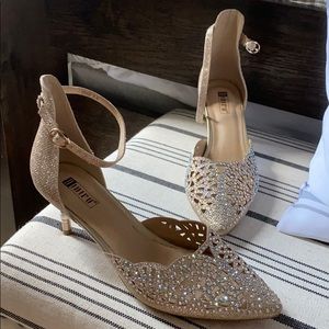Rose gold sparkle heels